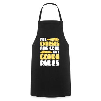 Gouda cheese | Cheese lovers cheeses gift - Cooking Apron - black - Front - AI Model Male 185 dark (185cm)