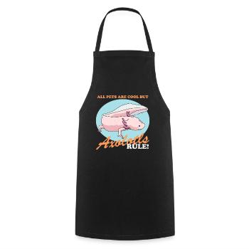 Axolotl amphibiens à queue Axolotls amphibiens cadeau - Tablier de cuisine - noir - Devant - AI Model Male 185 dark (185cm)