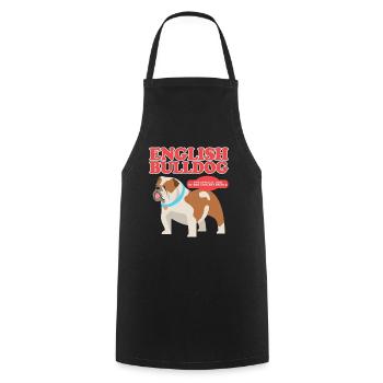 Bouledogue anglais Cadeau Bulldog anglais - Tablier de cuisine - noir - Devant - AI Model Male 185 dark (185cm)