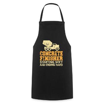 Concrete construction design for construction workers and construction site - Cooking Apron - black - Front - AI Model Male 185 dark (185cm)