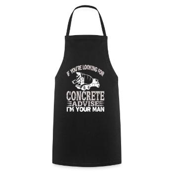 Concrete construction design for construction workers and construction site - Cooking Apron - black - Front - AI Model Male 185 dark (185cm)