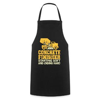 Concrete construction design for construction workers and construction site - Cooking Apron - black - Front - AI Model Male 185 dark (185cm)