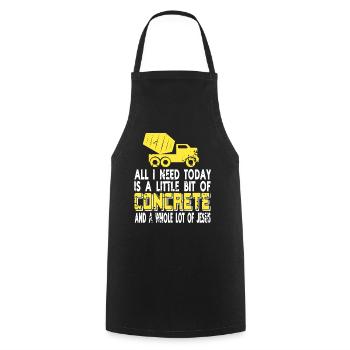 Concrete construction design for construction workers and construction site - Cooking Apron - black - Front - AI Model Male 185 dark (185cm)