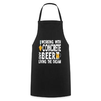 Concrete construction design for construction workers and construction site - Cooking Apron - black - Front - AI Model Male 185 dark (185cm)