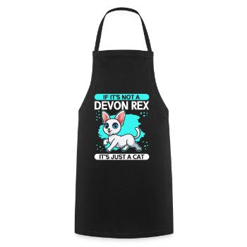 Devon Rex Cat Cat Owner Cat Gift - Cooking Apron - black - Front - AI Model Male 185 dark (185cm)