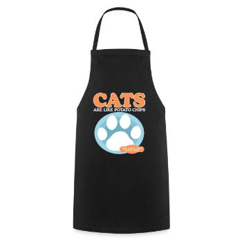 Cat Cat Lovers Cat Owner Gift - Cooking Apron - black - Front - AI Model Male 185 dark (185cm)