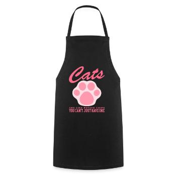 Cat Cat Owner Cat Lovers Gift - Cooking Apron - black - Front - AI Model Male 185 dark (185cm)