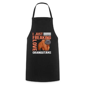 Orangutan Monkeys Orangutan Gift - Cooking Apron - black - Front - AI Model Male 185 dark (185cm)