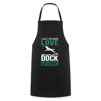 Dock Diving Dogs Dog Sports Dog Owner Gift - Cooking Apron - black - Front - AI Model Male 185 dark (185cm)