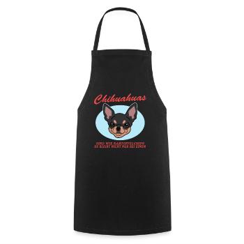 Chihuahua Dogs | Dog Owner Gift - Cooking Apron - black - Front - AI Model Male 185 dark (185cm)