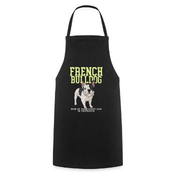 French Bulldog Mom French Bulldog Gift - Cooking Apron - black - Front - AI Model Male 185 dark (185cm)