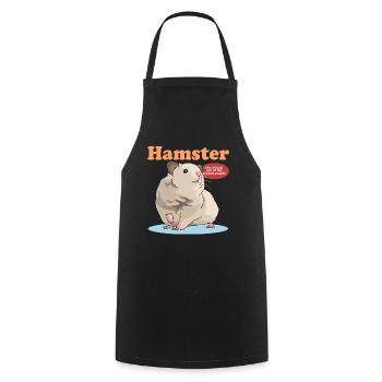 Hamster Nain Hamster Golden Hamster Cadeau - Tablier de cuisine - noir - Devant - AI Model Male 185 dark (185cm)