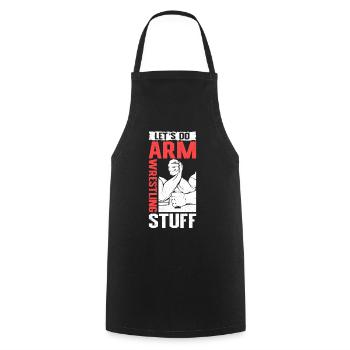 Arm Wrestling Armwrestling Armdrücken Geschenk - Kochschürze - Schwarz - Vorne - AI Model Male 185 dark (185cm)