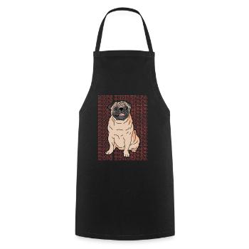 Pug Dog Daddy Dogs Dog Owner Gift - Cooking Apron - black - Front - AI Model Male 185 dark (185cm)