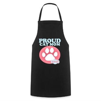 Cat Mama Cat Owner Cat Gift - Cooking Apron - black - Front - AI Model Male 185 dark (185cm)