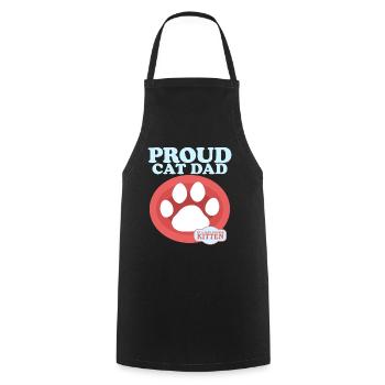 Cat Daddy Cat Propriétaire Cat Cadeau - Tablier de cuisine - noir - Devant - AI Model Male 185 dark (185cm)