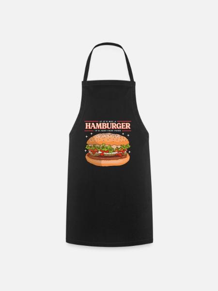 Hamburger Fast Food | Burger Fastfood Geschenk - Kochschürze - Schwarz