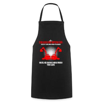Heavy machinery operator for excavator operators - Cooking Apron - black - Front - AI Model Male 185 dark (185cm)