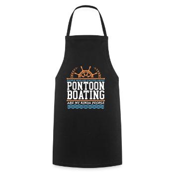 Pontoon Pontoon boat | Pontoon Captain Gift - Cooking Apron - black - Front - AI Model Male 185 dark (185cm)