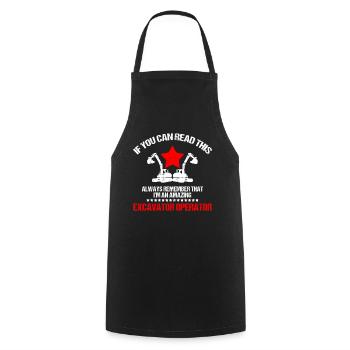 Heavy Equipment Operator and Excavator Operator Design - Cooking Apron - black - Front - AI Model Male 185 dark (185cm)