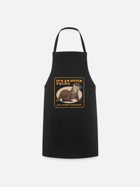 Otter Otter Sea Otter Gift - Cooking Apron - black