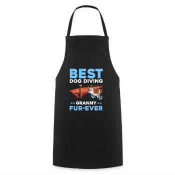 Dock Diving Design for Dog Jumping and Dock Dog - Cooking Apron - black - Front - AI Model Male 185 dark (185cm)