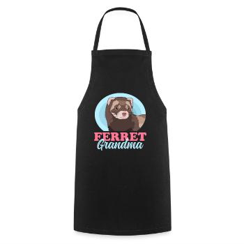 Ferret Grandma Owner Ferret Gift - Cooking Apron - black - Front - AI Model Male 185 dark (185cm)