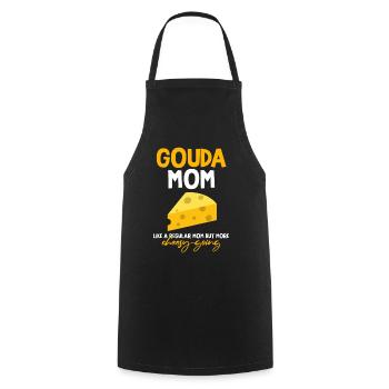 Devis fromagerie pour les amateurs de fromage Gouda et de Gouda - Tablier de cuisine - noir - Devant - AI Model Male 185 dark (185cm)