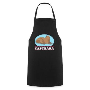 Capybara Mom Capybaras Gift - Cooking Apron - black - Front - AI Model Male 185 dark (185cm)