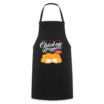 Pépites de poulet Restauration rapide | Cadeau Chicken Nuggets - Tablier de cuisine - noir - Devant - AI Model Male 185 dark (185cm)