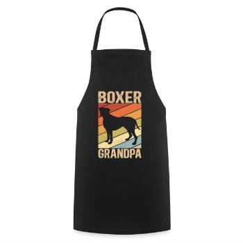 Boxer Grand-père allemand Boxer Chien Cadeau - Tablier de cuisine - noir - Devant - AI Model Male 185 dark (185cm)