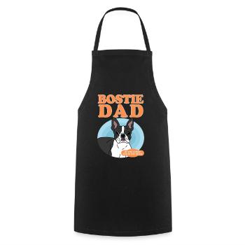 Boston Terrier Dad Hundebesitzer Hunde Geschenk - Kochschürze - Schwarz - Vorne - AI Model Male 185 dark (185cm)