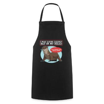 Otter Sea Otter Otter Gift - Cooking Apron - black - Front - AI Model Male 185 dark (185cm)