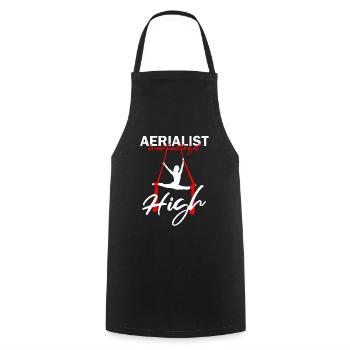 Aerial Silk Circus for Aerial Silk Performers - Cooking Apron - black - Front - AI Model Male 185 dark (185cm)