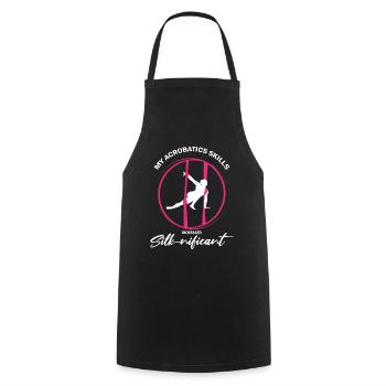 Aerial Silk Dancer for Aerial Ribbon and Aerialist - Cooking Apron - black - Front - AI Model Male 185 dark (185cm)