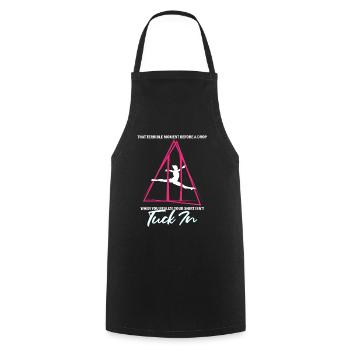Aerial Silk Dancer for Aerial Ribbon and Aerialist - Cooking Apron - black - Front - AI Model Male 185 dark (185cm)