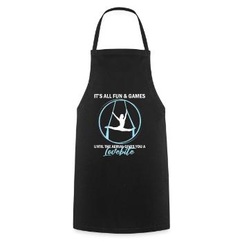 Aerial Silk Dancer for Aerial Ribbon and Aerialist - Cooking Apron - black - Front - AI Model Male 185 dark (185cm)