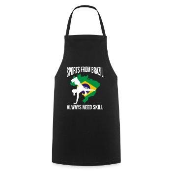 Dicton de danse afro-brésilienne pour la Capoeira - Tablier de cuisine - noir - Devant - AI Model Male 185 dark (185cm)