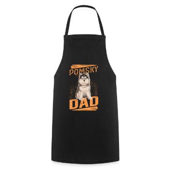 Pomsky Dad Dog Pomskies Dog Owner Gift - Cooking Apron - black - Front - AI Model Male 185 dark (185cm)