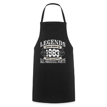1983 Birthday Gift - Legendary Vintage - Cooking Apron - black - Front - AI Model Male 185 dark (185cm)