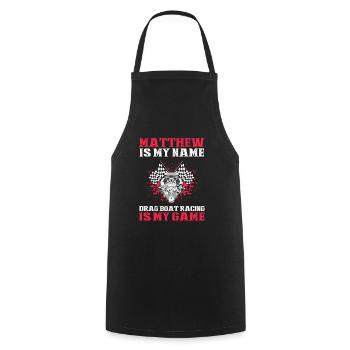Racing boat design for drag boat racing - Cooking Apron - black - Front - AI Model Male 185 dark (185cm)