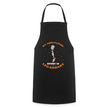Beinprothesendesign und Beinprothesen - Kochschürze - Schwarz - Vorne - AI Model Male 185 dark (185cm)