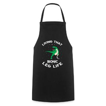 Artificial limb design for leg prosthesis - Cooking Apron - black - Front - AI Model Male 185 dark (185cm)