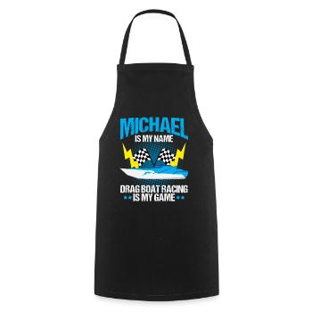 Drag Boat Design for Racing Boat Drivers - Cooking Apron - black - Front - AI Model Male 185 dark (185cm)