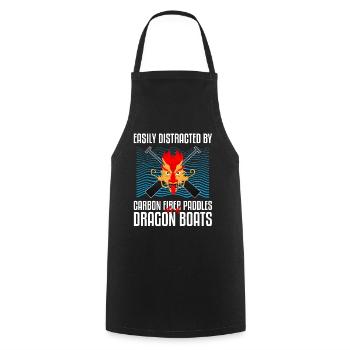 Dragon Boat Trainer for Chinese Boat Racing - Cooking Apron - black - Front - AI Model Male 185 dark (185cm)