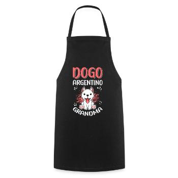 Dogo Argentino Grandma Dog Owner Gift - Cooking Apron - black - Front - AI Model Male 185 dark (185cm)