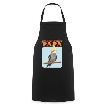 Nymphensittich Papa | Vogelbesitzer Geschenk - Kochschürze - Schwarz - Vorne - AI Model Male 185 dark (185cm)