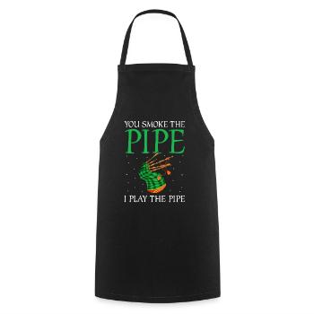 Conception de cornemuse pour Scotland Pride et cornemuse - Tablier de cuisine - noir - Devant - AI Model Male 185 dark (185cm)