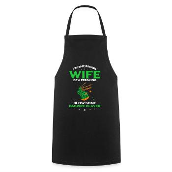 Bagpipes for pipers and Scots - Cooking Apron - black - Front - AI Model Male 185 dark (185cm)
