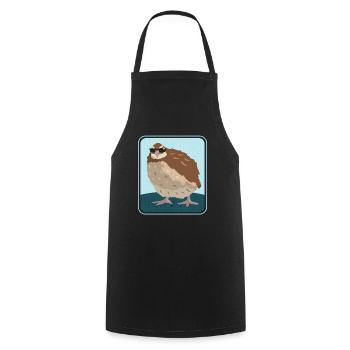 Quail Quail Breeder | Quail Keeping Gift - Cooking Apron - black - Front - AI Model Male 185 dark (185cm)